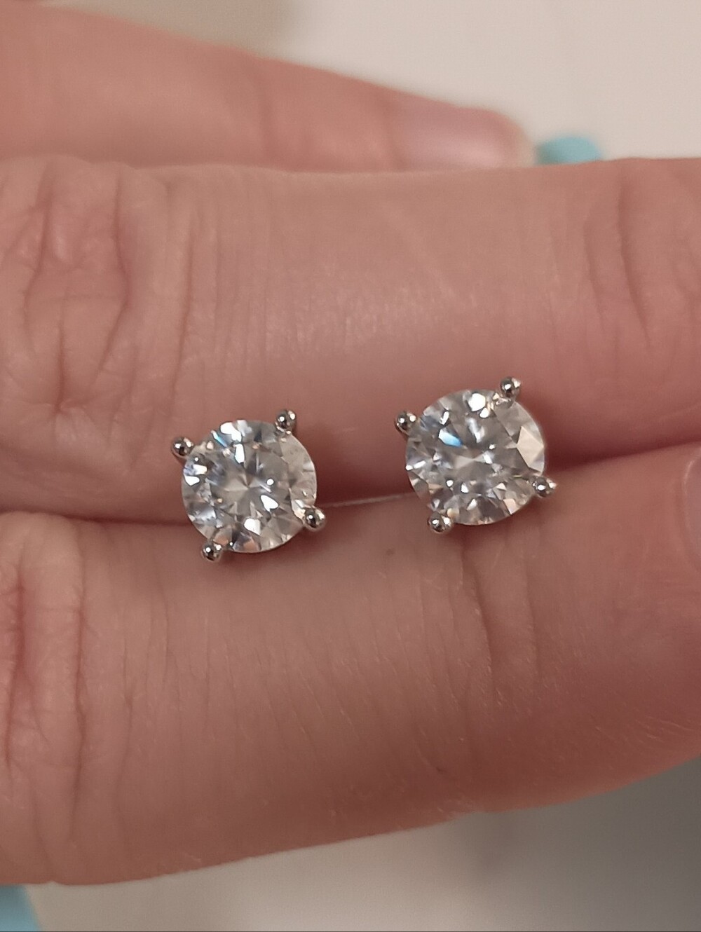 2CT Moissanite Prong Studs Earrings Real 925 Silver 18k G/P GRA Certificate​💎